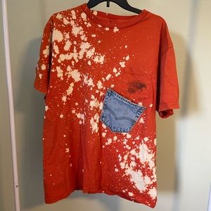 Custom splattered Harley Davidson & Levi’s Pocket Tee